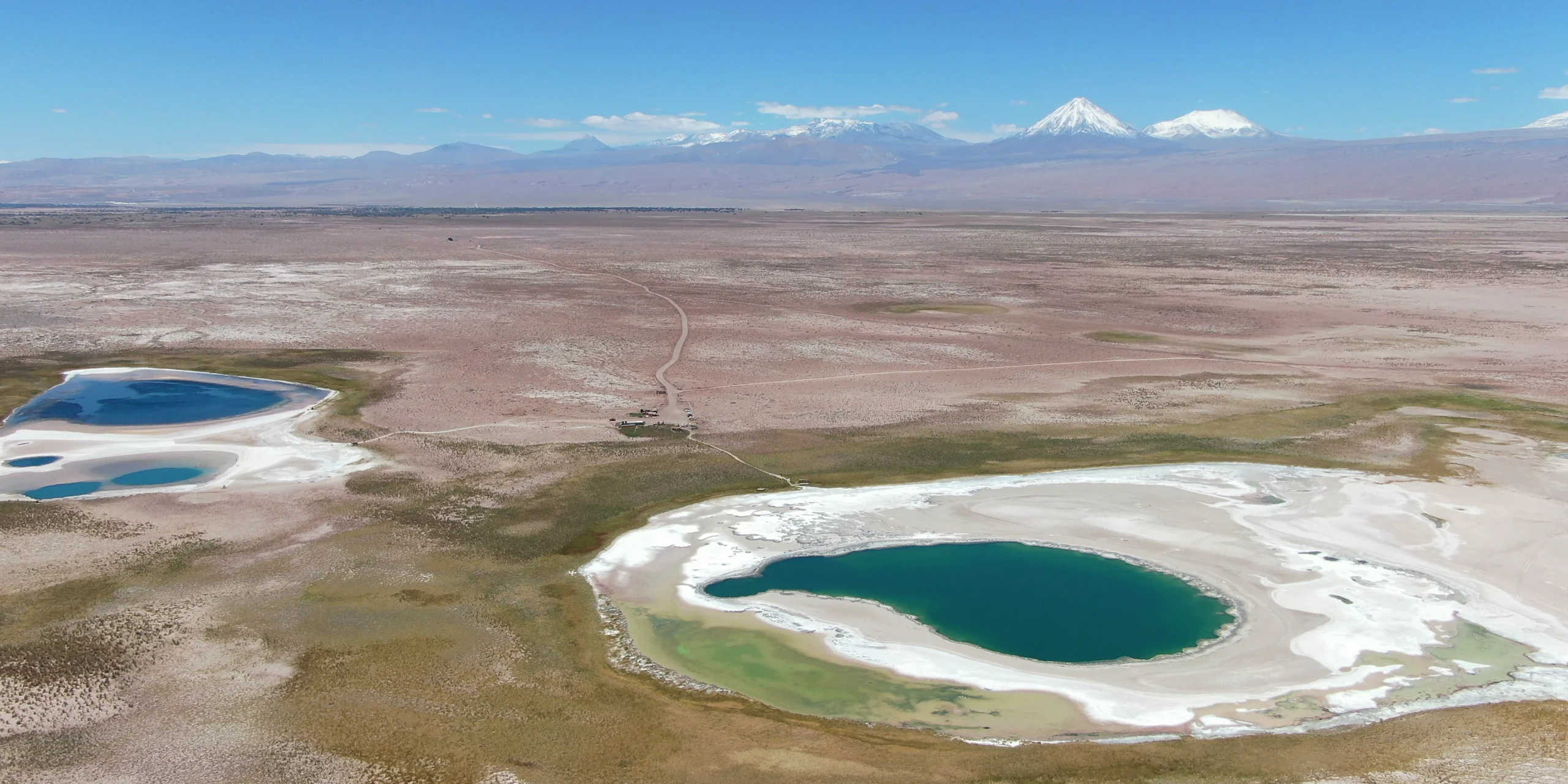 Paisaje del desierto y lagunas de Atacama